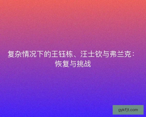 复杂情况下的王钰栋、汪士钦与弗兰克：恢复与挑战